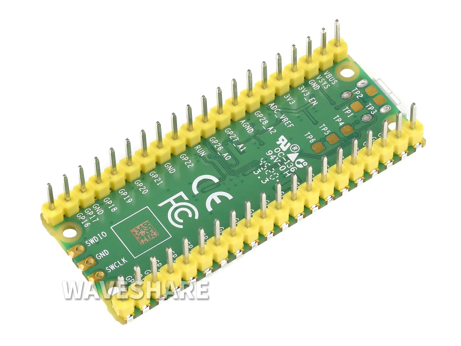 Raspberry Pi Pico, A Low-Cost, High-Performance Microcontroller Board With Flexible Digital Interfaces, With pre-soldered header