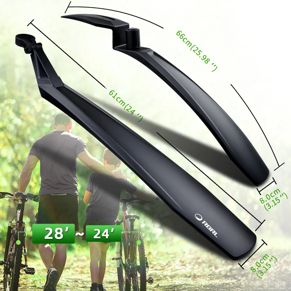 RBRL Bicycle Bike Front Rear Mudguard Cycling Bike Fender for Mountain Bike 26 27.5 29 inch Wings Easy Disassembly Bike Parts