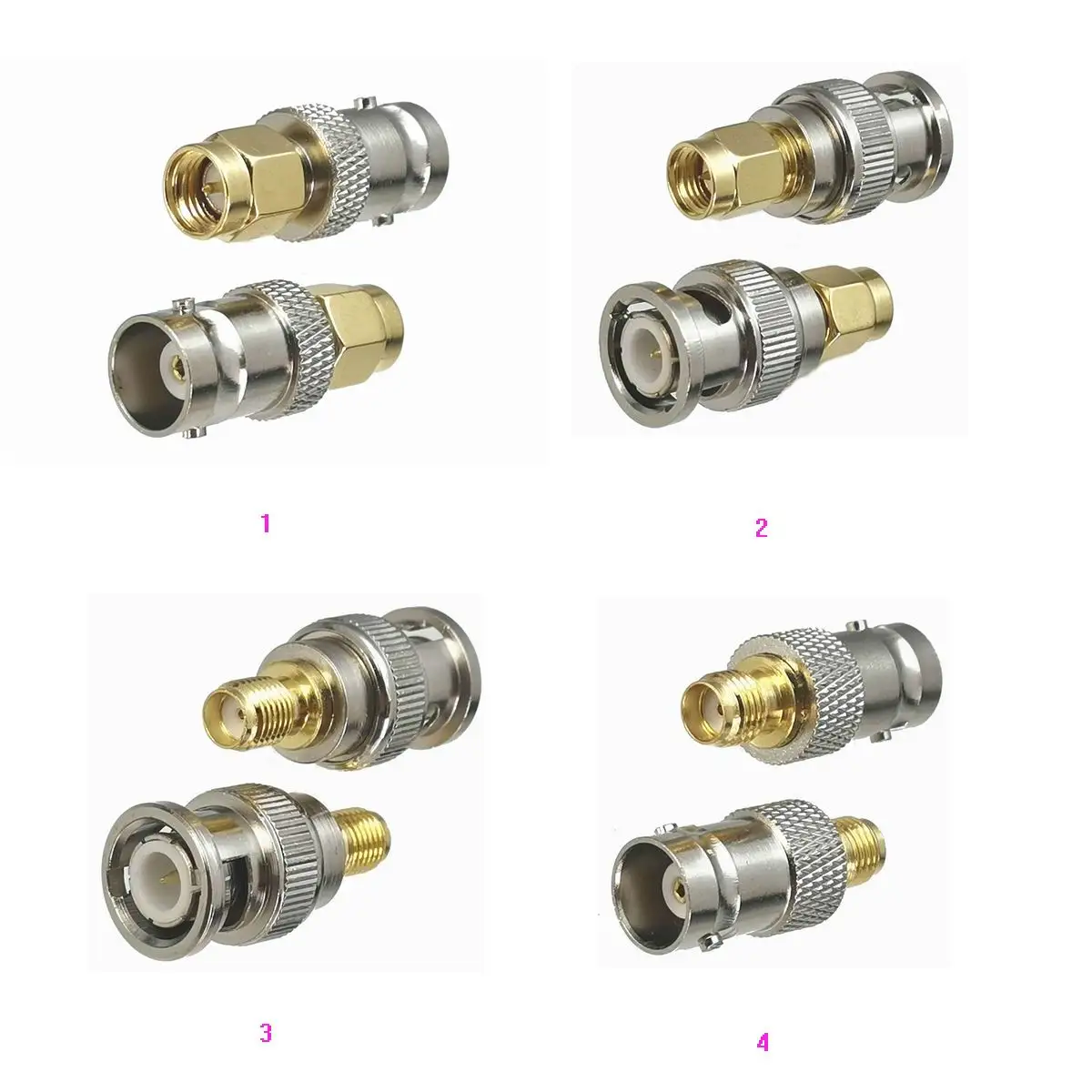 1 szt. Adapter Złącza SMA na BNC Wtyk Męski i Gniazdo Żeńskie Konwerter RF Koaksjalny Prosty Nowy FJH-304