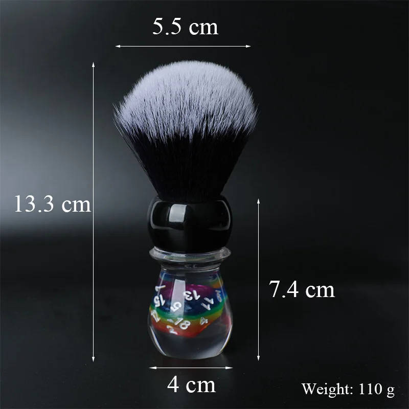 Shaving Brush Synthetic Badger Hair 26mm Lucky Dice Tuxedo Shaving Brush for Men Professional Wet Shaving