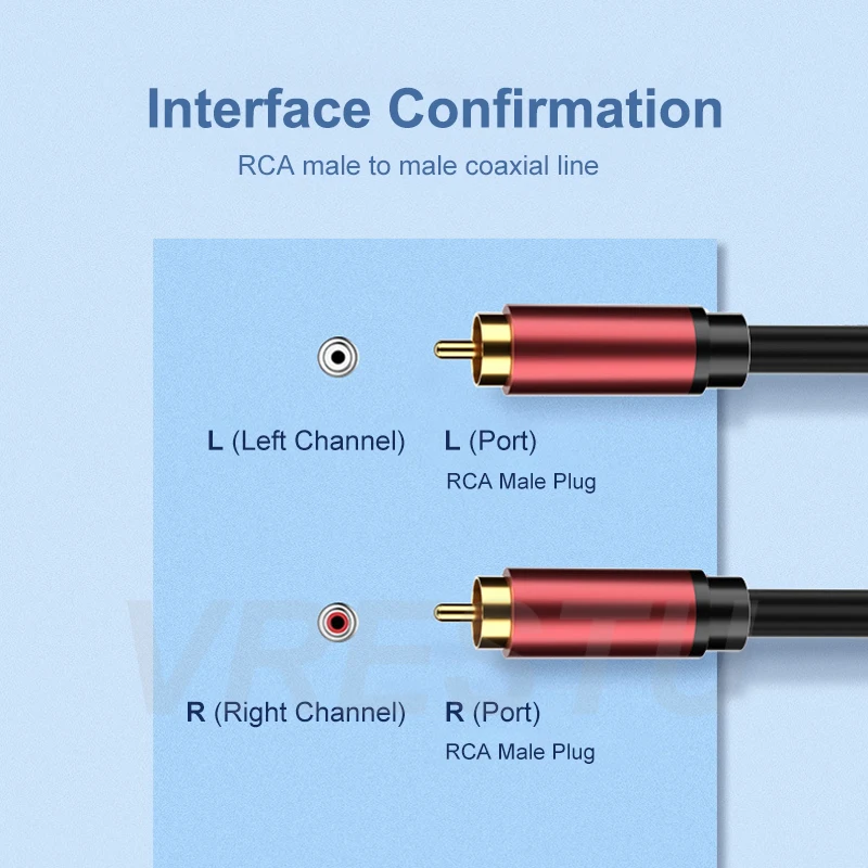 RCA to RCA Cable Connector Coaxial Bass Audio Cable RCA Stereo Aux Wire for TV CD DVD VCD Radio Sound Amplifier Console Speaker