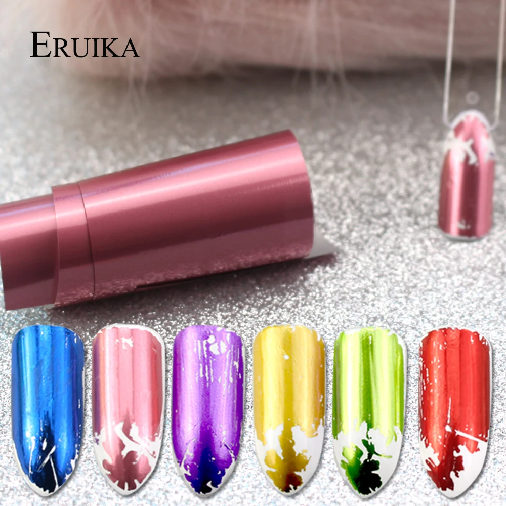 ERUIKA 12pcs Mix Colors Matte Nail Foils for Decals Holographic Transfer Wraps Sticker Starry Paper Manicure Decor Nail DIY Art