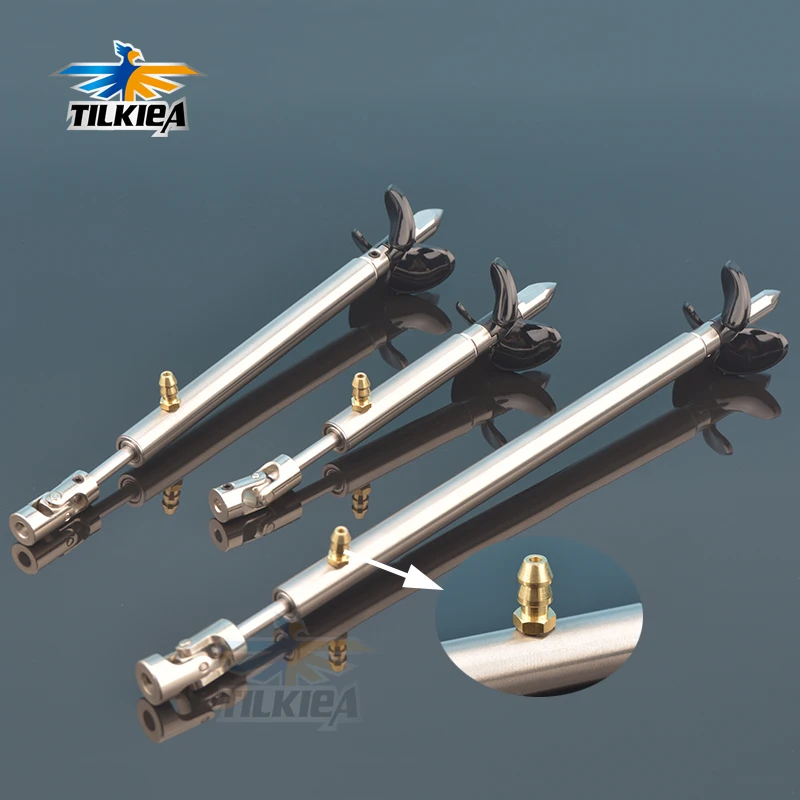 Rc Boat 4mm Boat Shaft Drive Shaft + Cardan Joint + 3 Blades Propeller + Shaft Sleeve With Grease Nozzle + Prop Nut