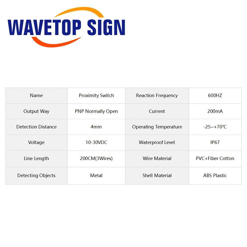 WaveTopSign Metal Detection Sensor SN04-N/P 10-30VDC Inductive Proximity Switch for Metal Inspection NPN PNP NC NO 3Wire