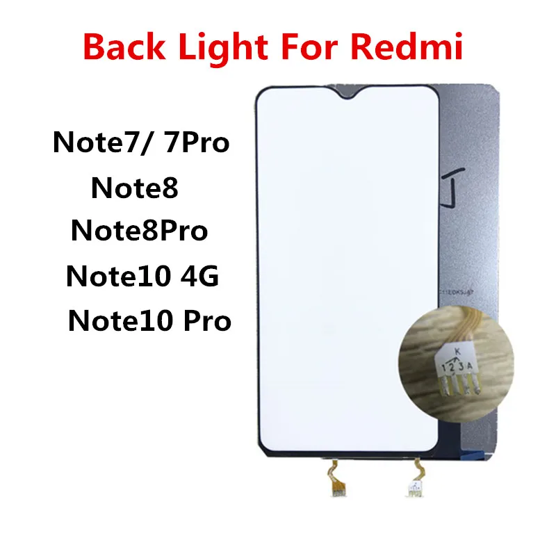 

Back Light For Xiaomi Redmi Note 7 8 10 Pro Backlights Replace Repair LCD Display Light Film Screen Light Guide Cardboard