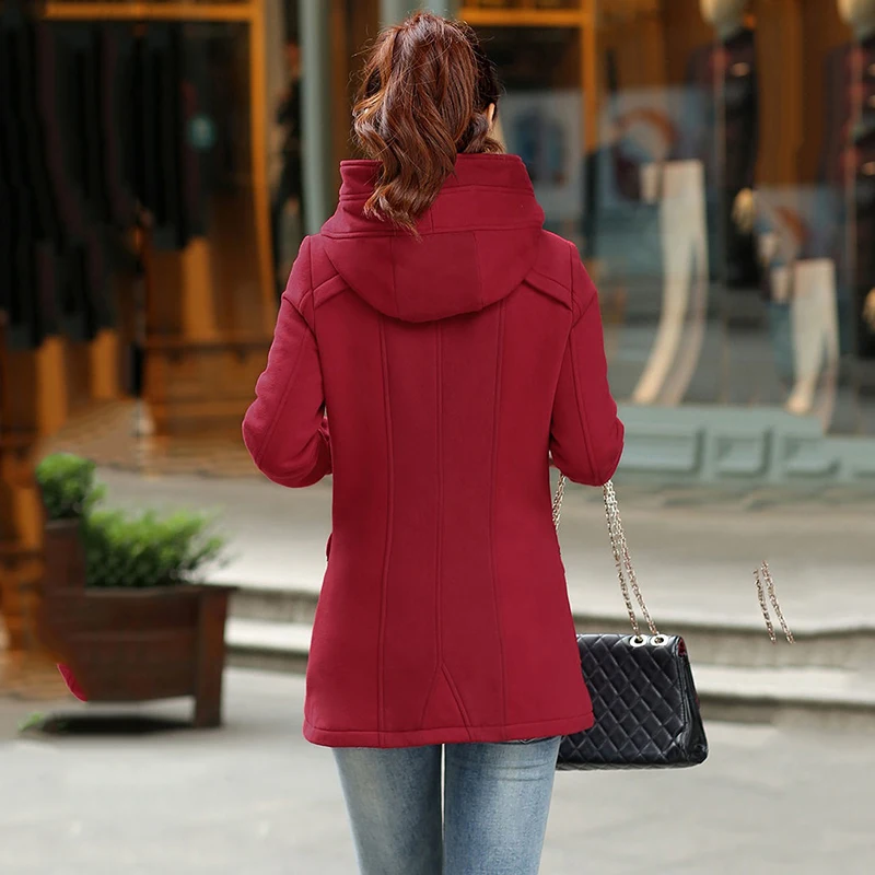 202 NEW Add Fleece Hoodie Women Thick Winter Jacket Mid-Length Korean Hooded Casual Keep Warm Femme Outerwear Sportswear 6XL