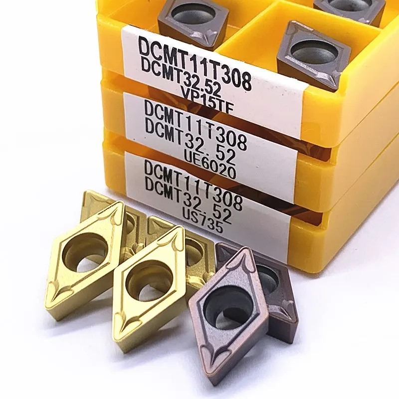 DCMT070204 DCMT070208 DCMT11T304 DCMT11T308 VP15TF UE6020 US735 Lathe Tool DCMT 070204/070208 Hard Alloy Turning Insert plates