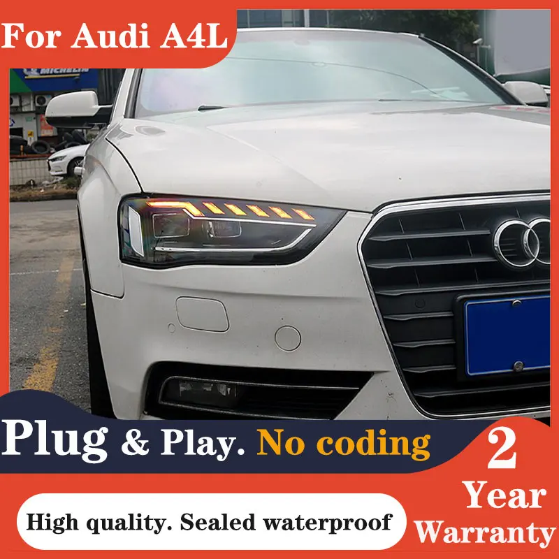 Car Styling for Audi A4 A4L LED Headlights Assembly 2009-2016 A4 B8 Head Lights DRL Dynamic Turn Signal House Projector Len