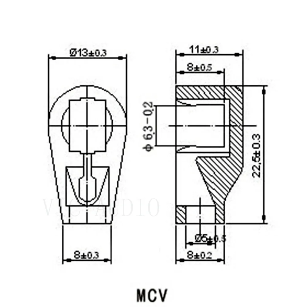Capuchon de poignée de Tube sous vide en céramique, Anode de 1/4 "6.4mm MCV pour EL504 FU-519 EL519 EF37 6F8G 6P12P 6P13P amplificateur Vintage, bricolage, 10 pièces