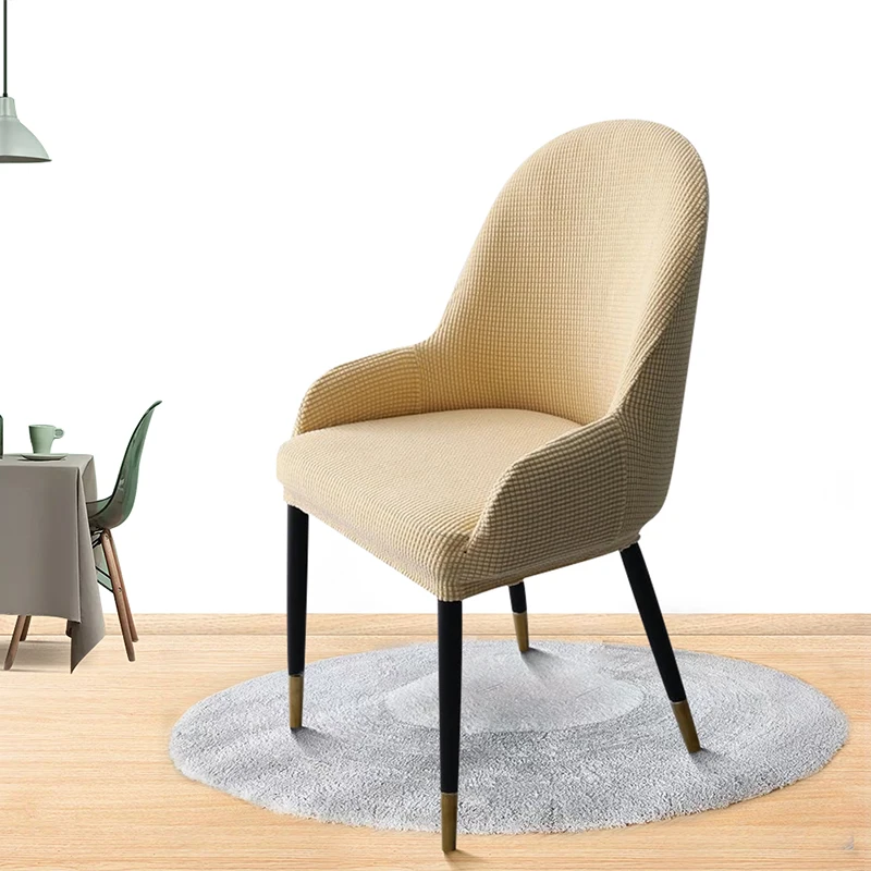 Meijuner Corner Curved Shaped Chair Cover Semi-Circular Armrest Dining Chair CoverS Backrest One Backrest Simple Elasticity