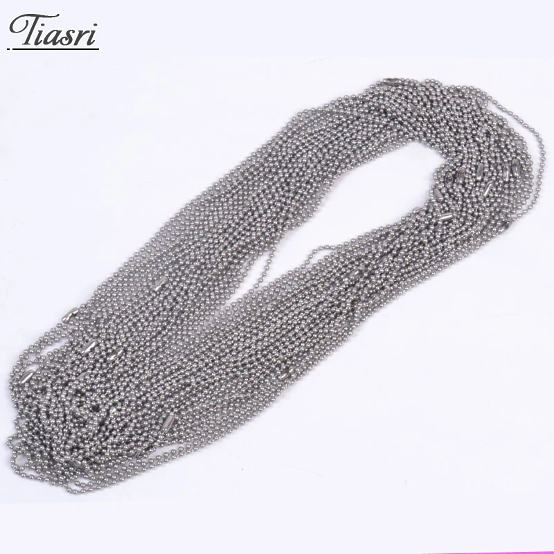 

Tiasri Wholesale 1.5/2/3.2mm Stainless Steel Bead Chain Man's Necklace For Woman Jewelry Accessories Collar Choker Goth Gifts