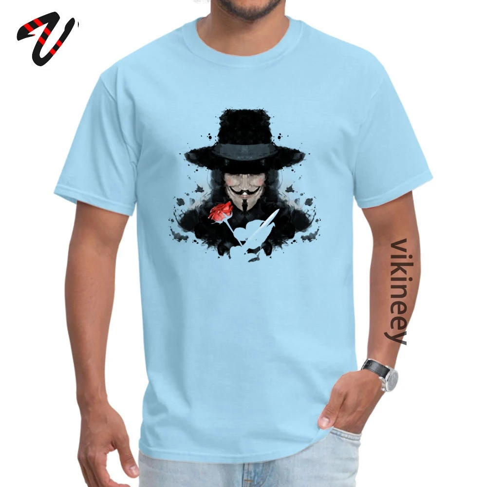 V for Vendetta T-Shirt Godfather Anonymous Men\'s Cool Tshirt Casual Short Sleeve 100% Cotton Fabric Men T-Shirt High Quality