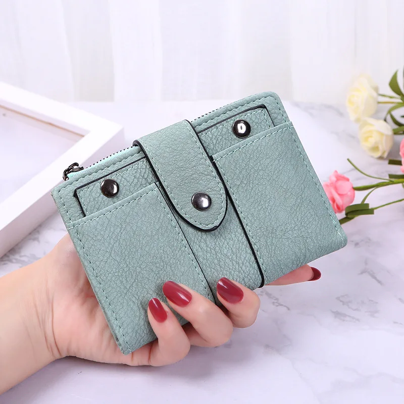 High Quality Vintage Wallet Women PU Leather Short Wallet Ladies Card Holder Coin Purse Casual Hasp Zipper Money Clutch Cartera