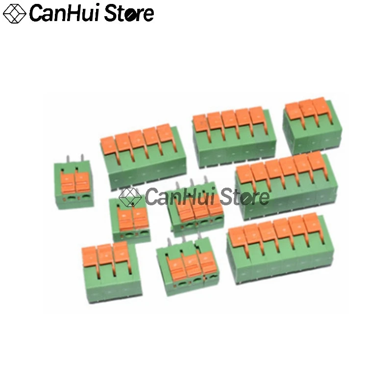 10-piece CY142V KF142V 5,08mm PCB Spring Terminal Block KF142V-5.08 2P 3P 4P 5P 6P 7p 8p Terminals PCB connector Mounted Screw H