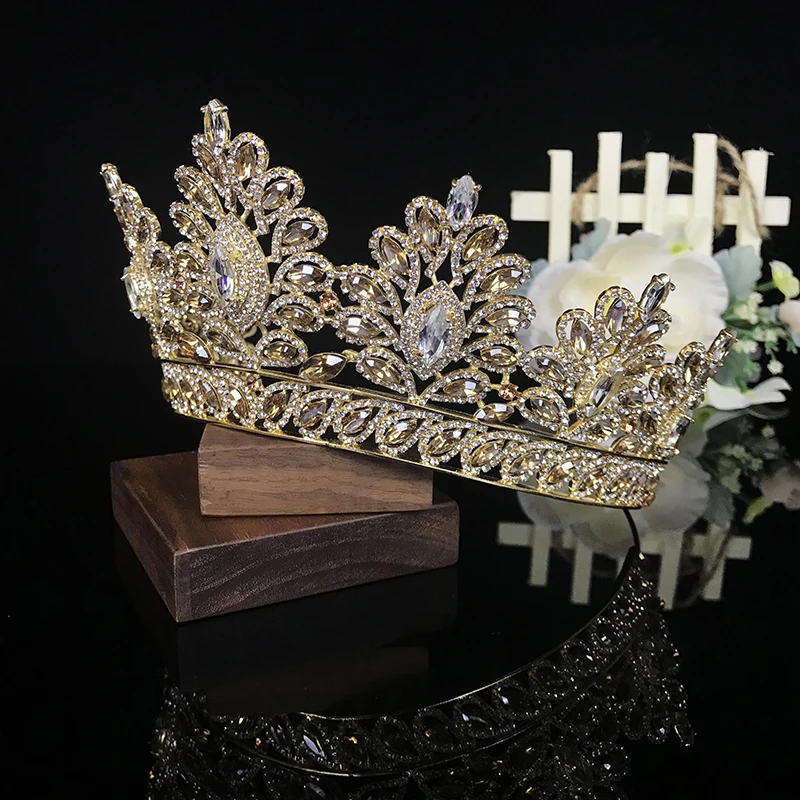 NiuShuya Baroque Luxury Wedding Hair Crown Crystal Princess Headband for Women Prom Queen Tiaras Pageant