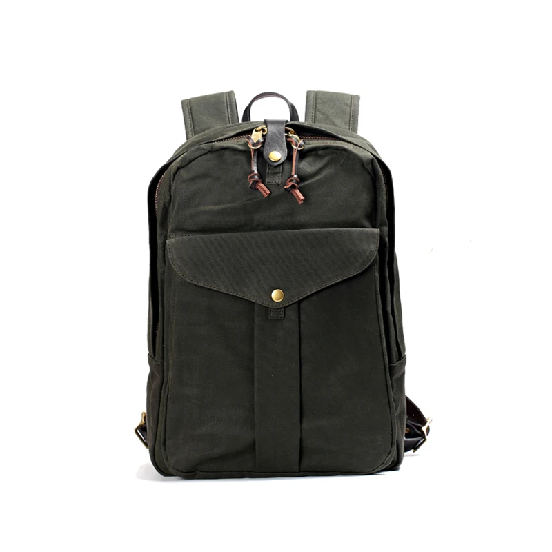 70307 RockCanRoll Super Quality! American Vintage Waterproof Heavy Wax Canvas Backpack Unisex Computer Travel Bag 15oz