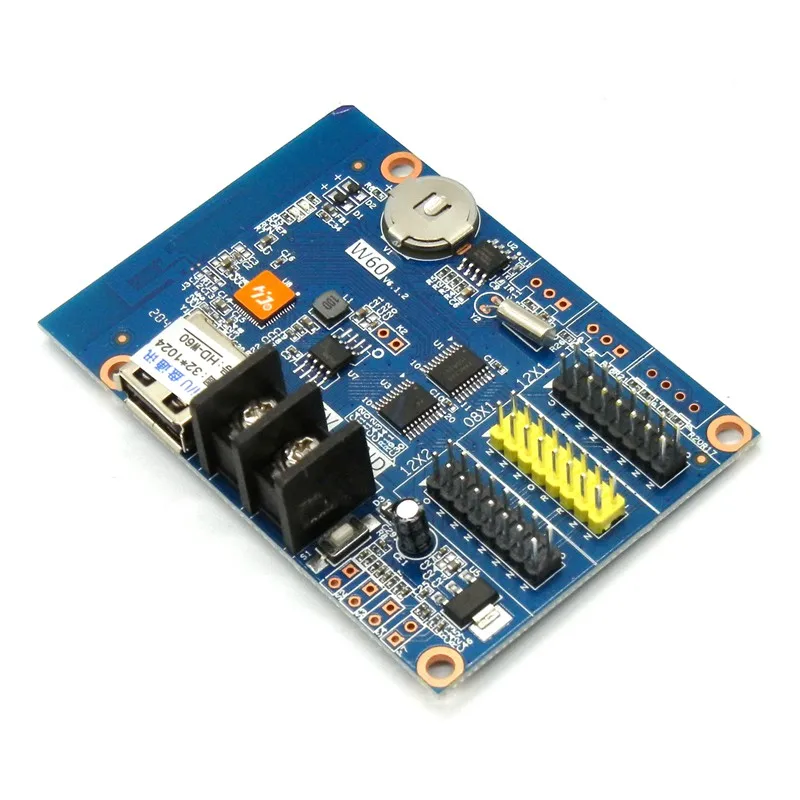 HD-W60 Wifi / USB Led Control Card 1024*32 Pixels Wireless Single / Dual Color Led Controller P10,f3.75 Module Drive Board