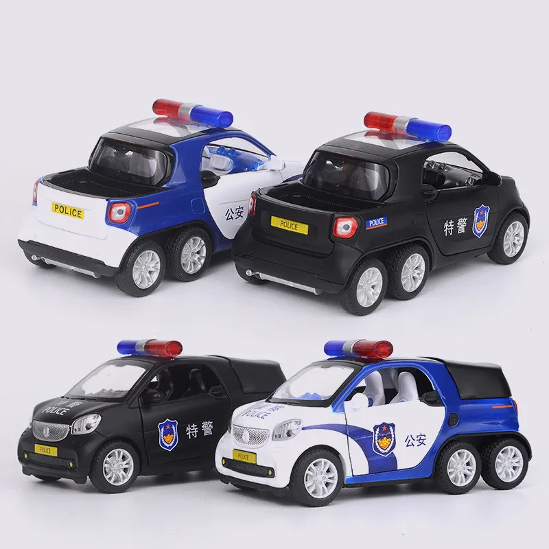 Hot gift 1:32 long smart police alloy model,simulation metal sound and light pull back,exquisite children's toys,free shipping