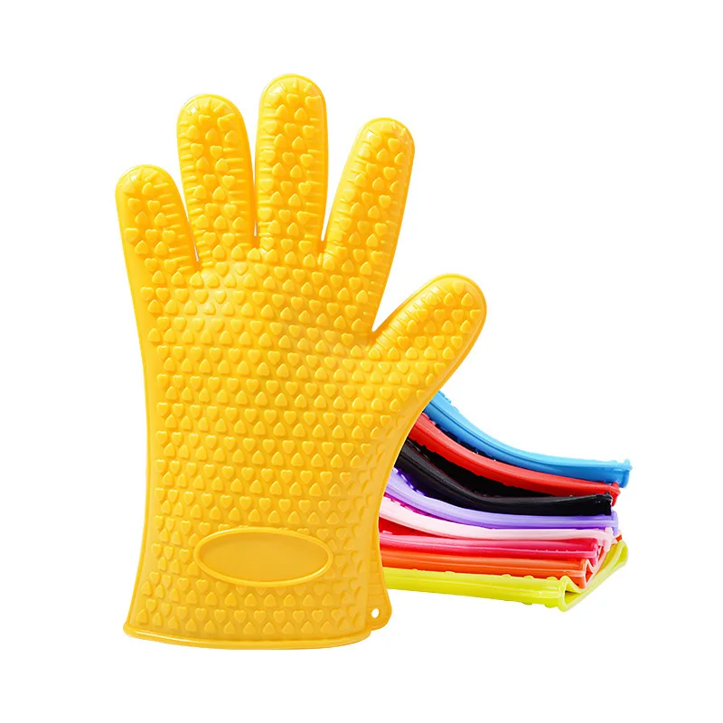 

1Pc Silicone gloves upset Non slip High temperature resistant Used for cooking microwave oven grill baking kitchen tools supplie