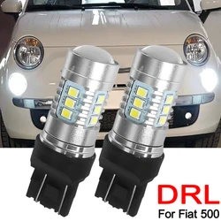 Luz de circulación diurna para Fiat 500, bombillas Led, DRL, blanco, 7443 K, 12V, superbrillante, T20, 580, 582, 6000, W21/5W