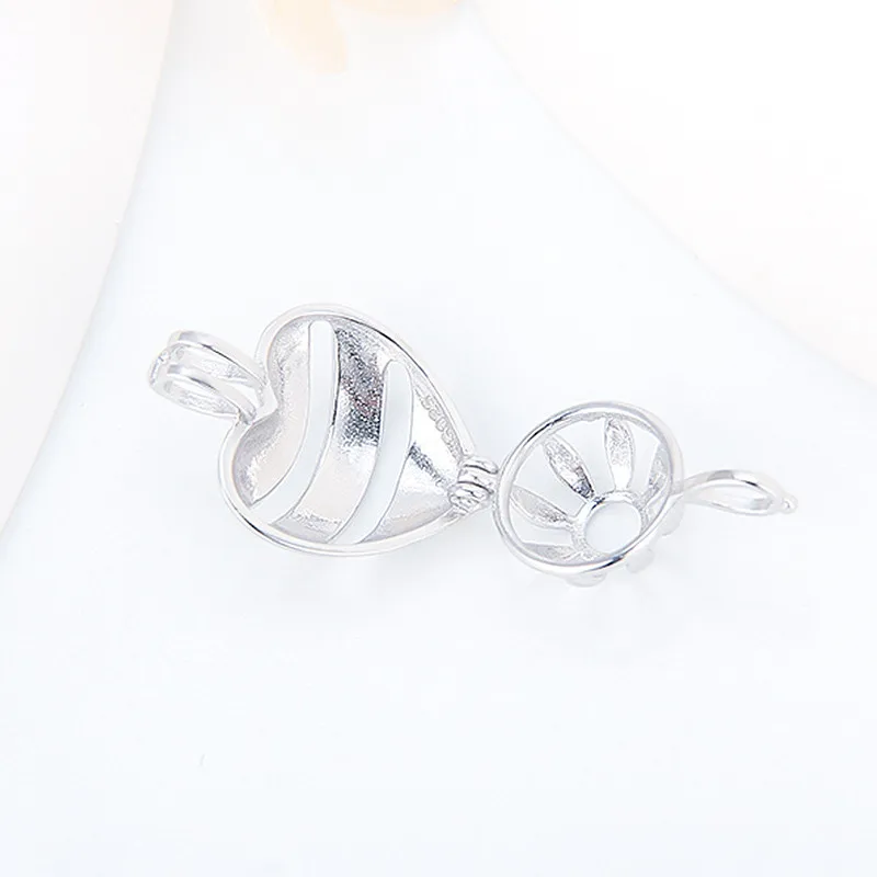 CLUCI 925 Sterling Silver Women Jewelry Heart Shaped Cage Pendant Someone I Love Is in Heaven Letter Charms Pearl Locket SC271SB view 4
