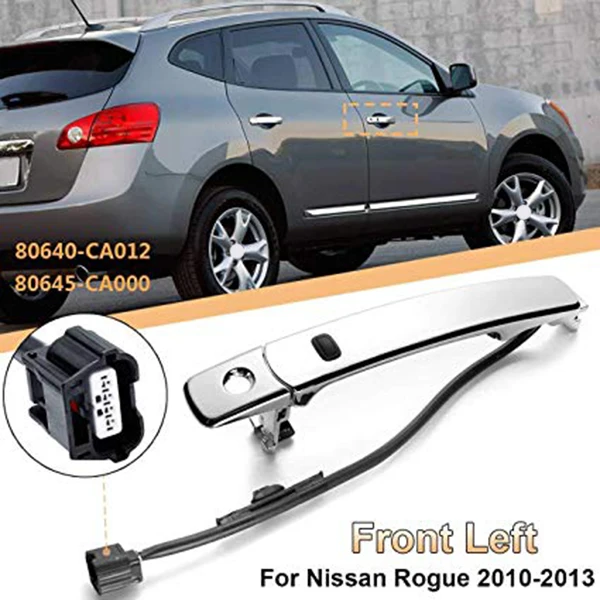 Car Chrome Outside Left Door Handle for Nissan Rogue 2010 2011 2012 2013 80640-Ca012 80640Ca012 80645-Ca000 80645Ca000