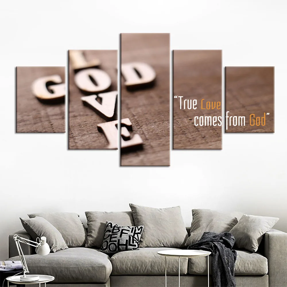 

Canvas Pictures Wall Art Poster Framework 5 Piece Christian Jesus Paintings Home Decor