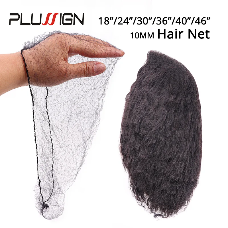 

Plussign Hairnet For Wigs Frontal Closure Long 46Inch Hair Nets Invisible Wig Cap For Long Hair 100Pcs/Lot Black 20Inch-46Inch