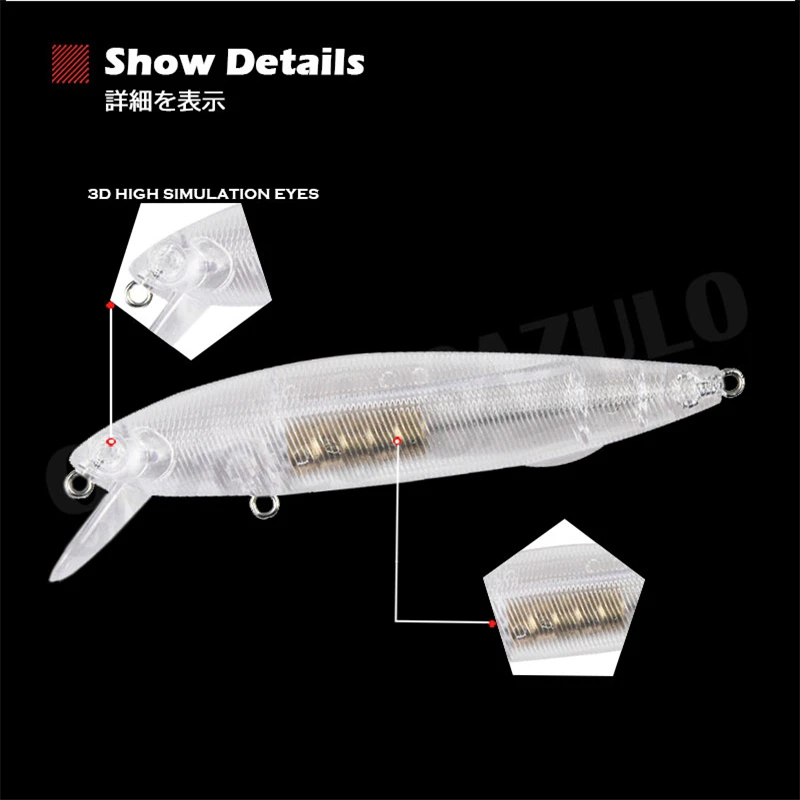 New Fishing Accessories Lure Sinking Minnow Isca Artificial Diy Blank Unpainted Lures Weights 4-16.5g Pesca Wobblers Embryo Body