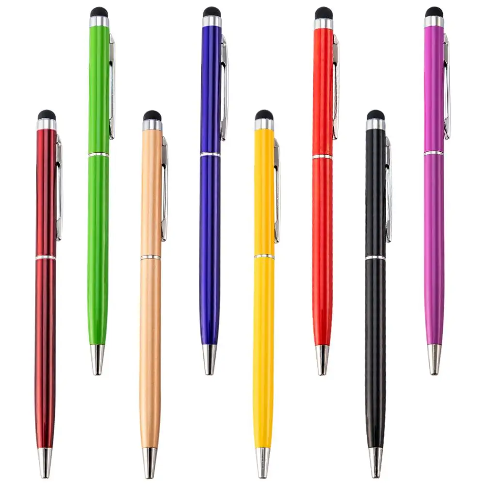 50Pcs/lot Universal 2 in 1 Touch Screen Stylus Ballpoint Pens for iPad iPhone Samsung Tablet / All Mobile Phones Customize logo