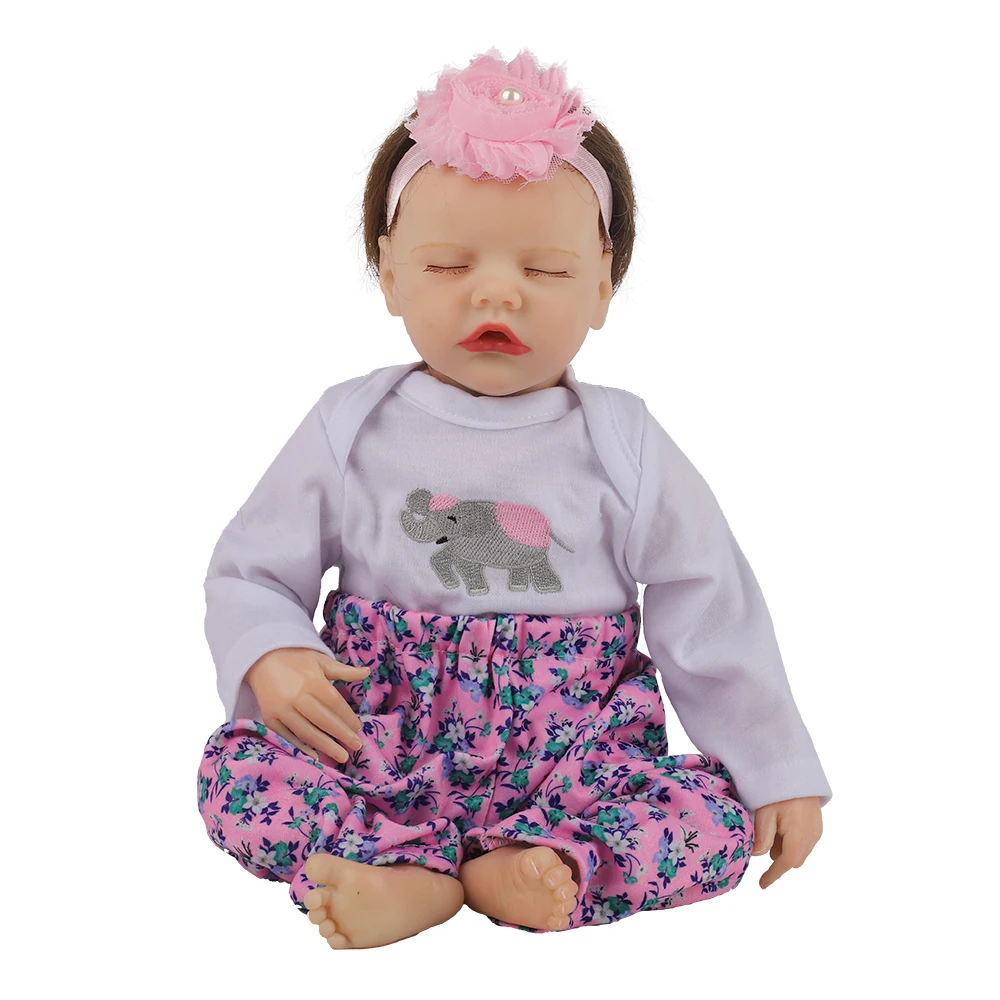 

FEELWIND Bebe Girls Doll Twin B Realistic for Artist 17 Inches Alive Toy for Children Cute Christmas Gift Vinyl Reborn Baby