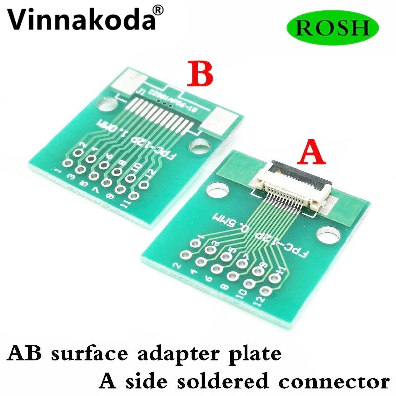 Imagem -02 - Placa 0.5 Mm12p do Adaptador de Peças Ffc Fpc a 2.54 mm Soldou o Conector da Aleta-parte Superior de 0.5 Mm-12p