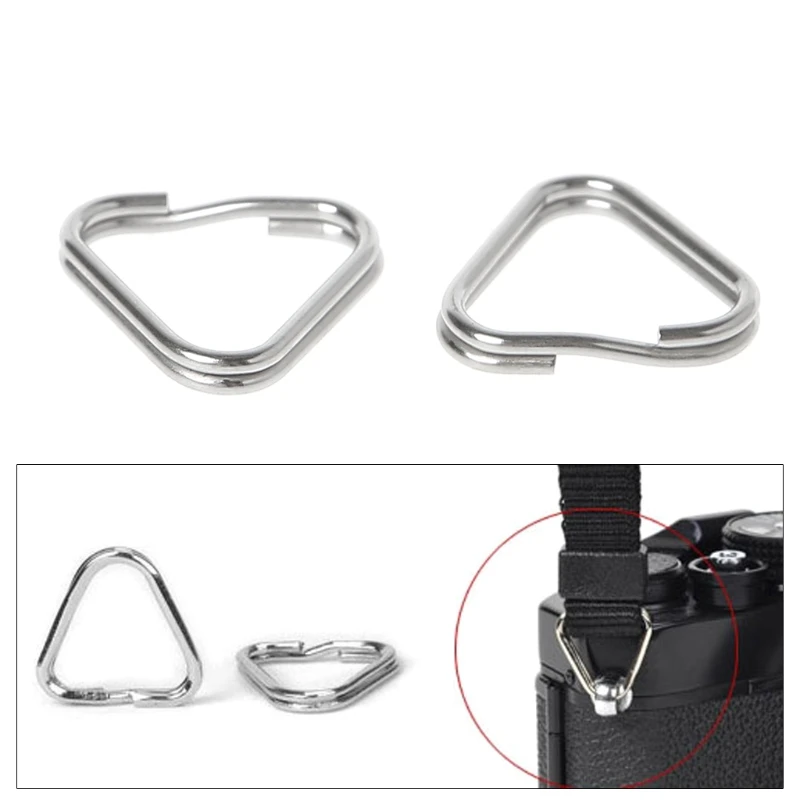 2022 New 10pcs/set Metal Triangle Rings Split Digital Camera Strap Hook Replacement Parts