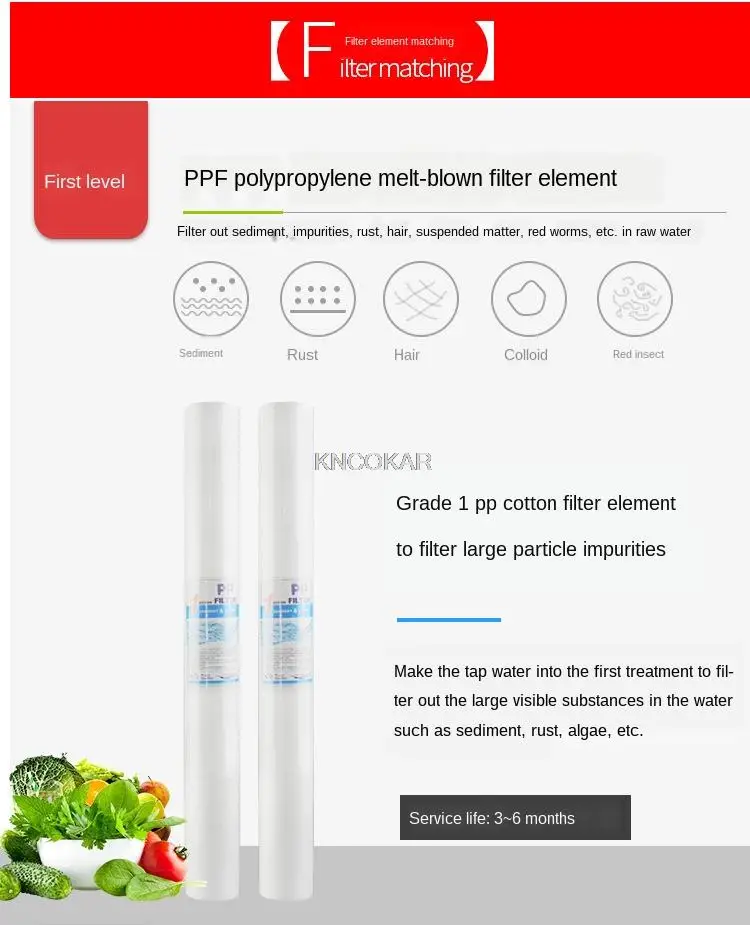 Purificateur d'eau transparent pré-filtre 20 pouces, 3 niveaux, vente directe d'usine, PPF UDF CTO