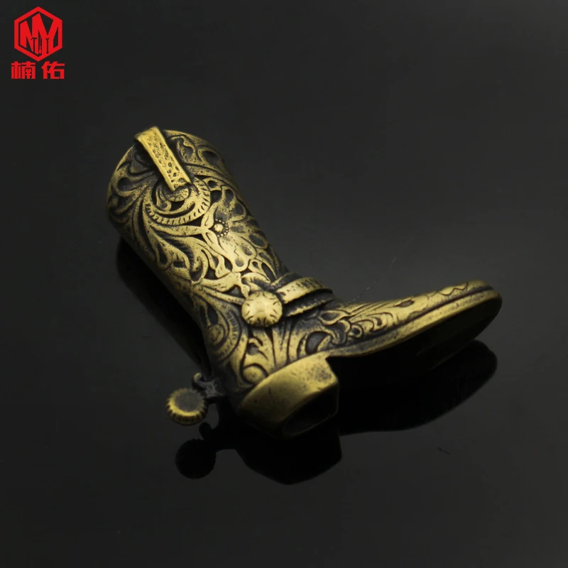 Outdoor Survival Bracelet paracord Knife Beads 1PCS Exquisite Noble Boots Brass Boots Car Key Pendant