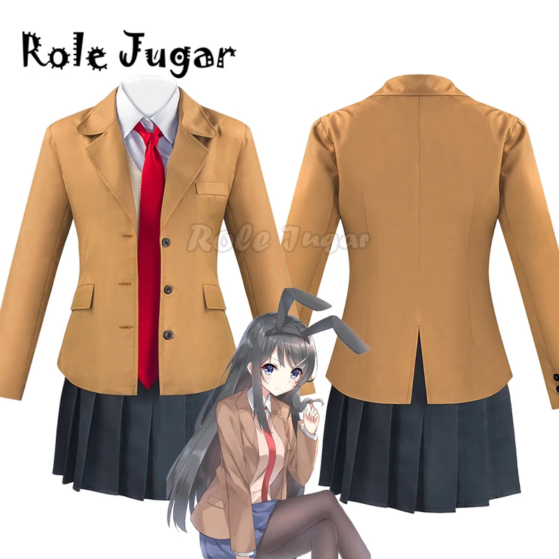 Cosplay Sakurajima Mai Costume Wig Seishun Buta Yarou Girls Women Rascal Does Not Dream of Bunny Girl School Uniforms Halloween