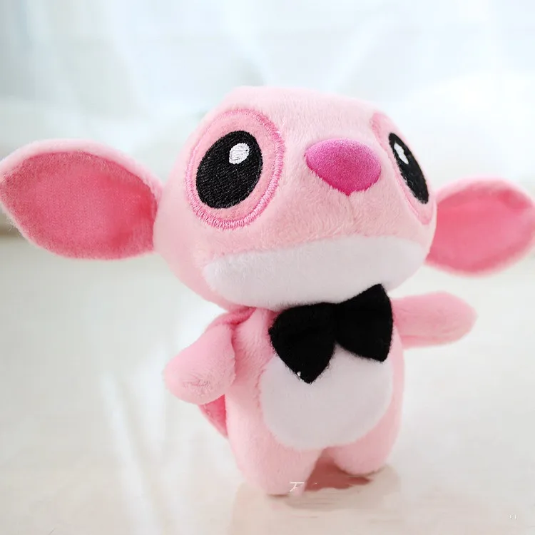 Lilo Stitch Plush Doll Keychain Big Eye Pink Blue Stitch Soft Stuffed Plush Toys Wedding Decoration Pendant Kids Gift