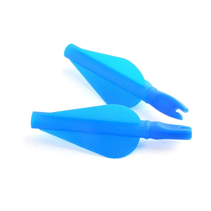 12/24/48pcs Archery Arrow Nocks and Feather Siamese Coat High Quanlity Plastic Feathers Fit OD 8mm Fiberglass Wood Arrow Shaft