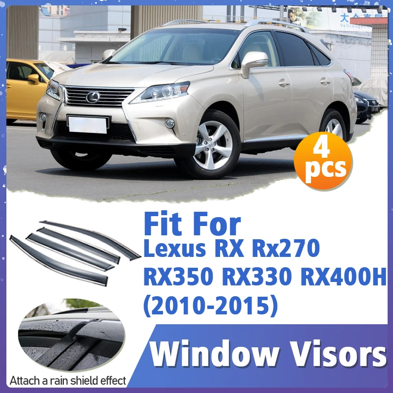 

Window Visor Guard for Lexus RX Rx270 RX350 RX330 RX400H 2010-2015 Cover Trim Awnings Shelters Protection Sun Rain Deflector