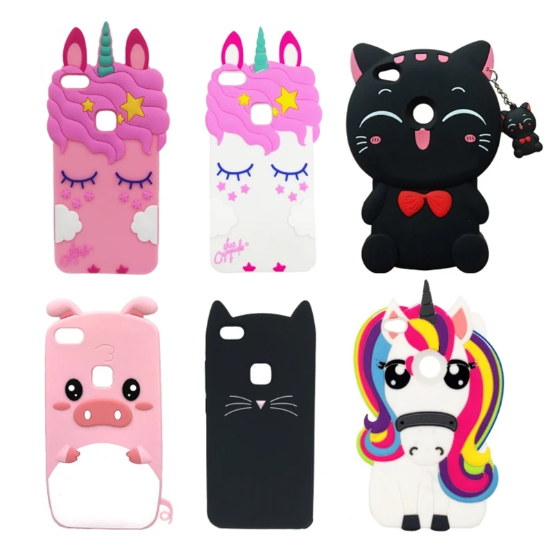 Cover For Huawei P8 Lite 2017 Soft Silicone Case Cute Cartoon 3D Unicorn Cat For Huawei P 8 Lite 2017 / Honor 8 Lite Phone Cases