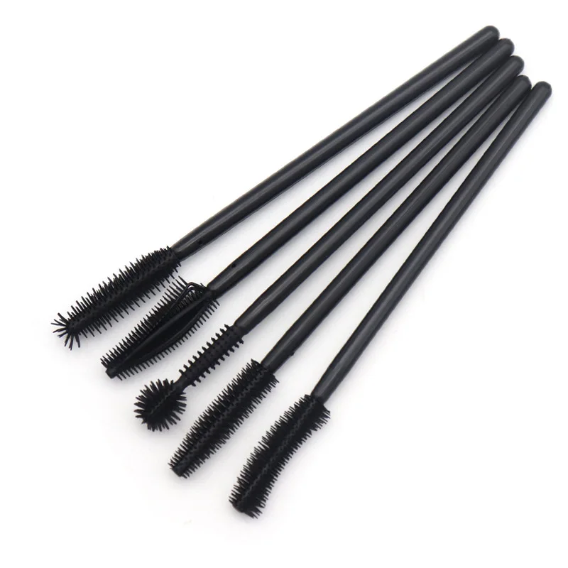 100 Pcs Einweg Silikon Wimpern Pinsel Applikator Wimpern Volle Schwarz Mascara Wands Pinsel Wimpern Verlängerung Make-Up-Tool – Detail 1