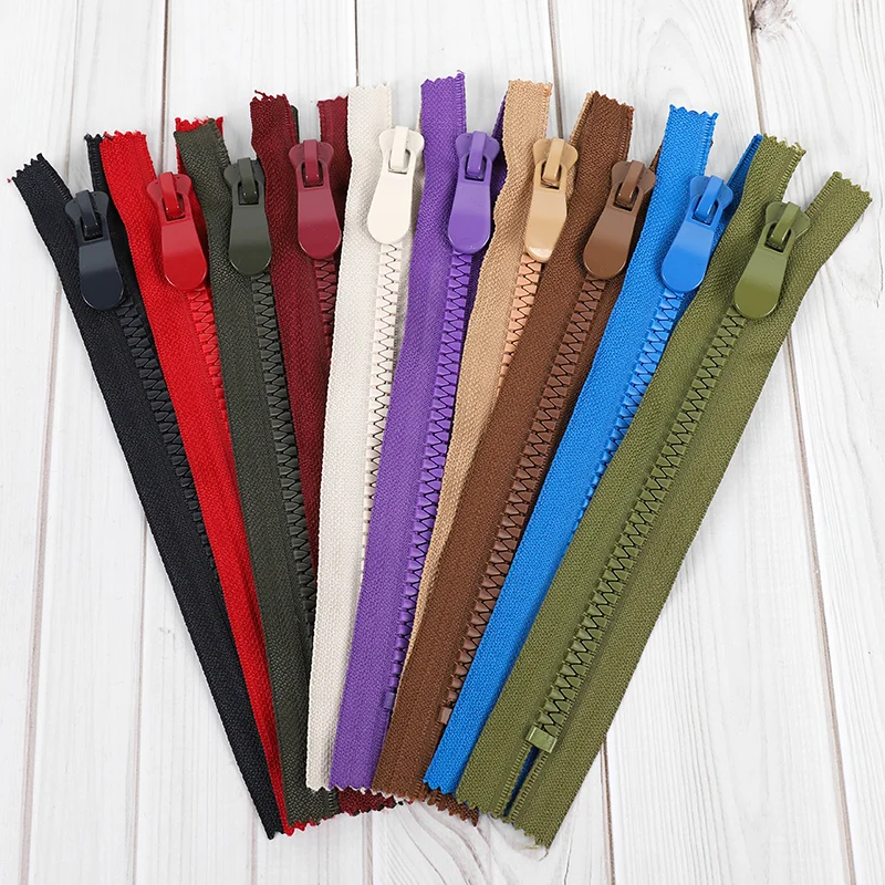 8# 2pcs 20cm resin zipper close-end Auto lock ECO clothing zipper for sewing