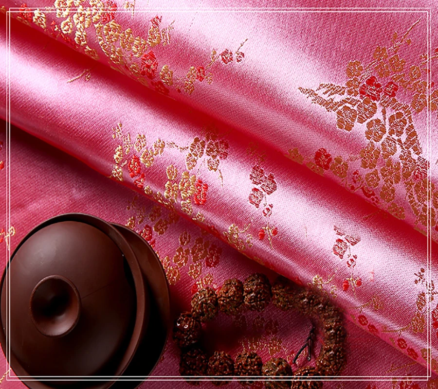 90x50cm colorful Plum Brocade Fabric Damask Jacquard Apparel Costume Upholstery Furnishing Curtain Clothing Material patchwork