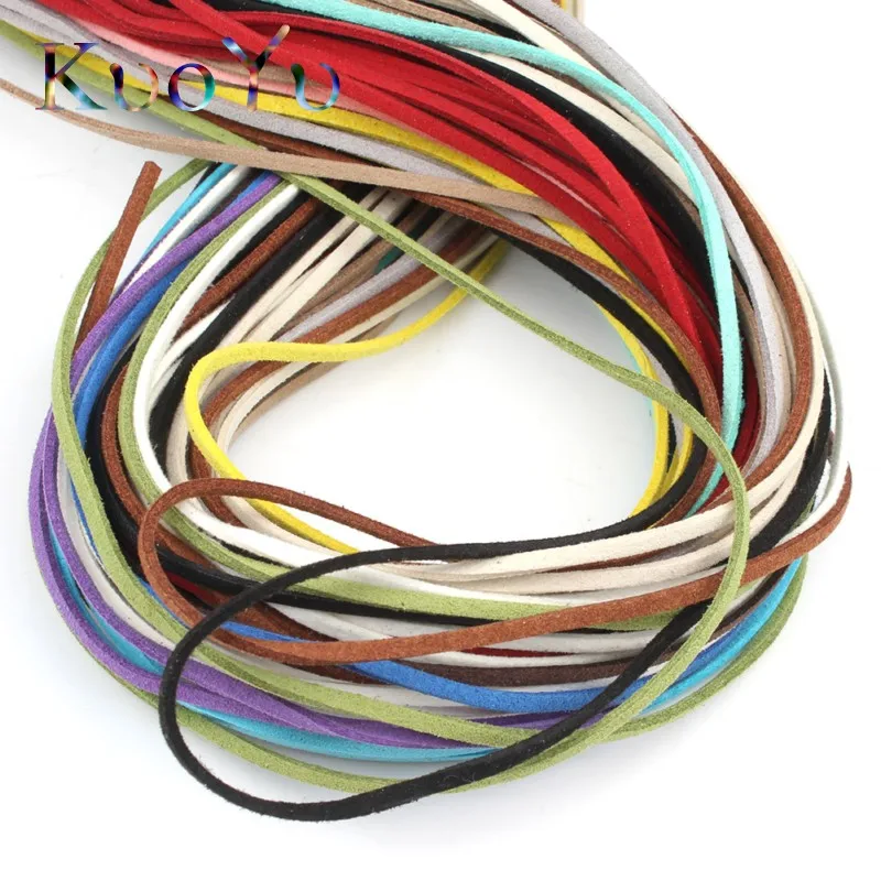 5m/lot Faux Suede Cord Korean Velvet Rope Thread String Cords Fit Craft Necklace Bracelet For Jewelry Making Findings 10Colors