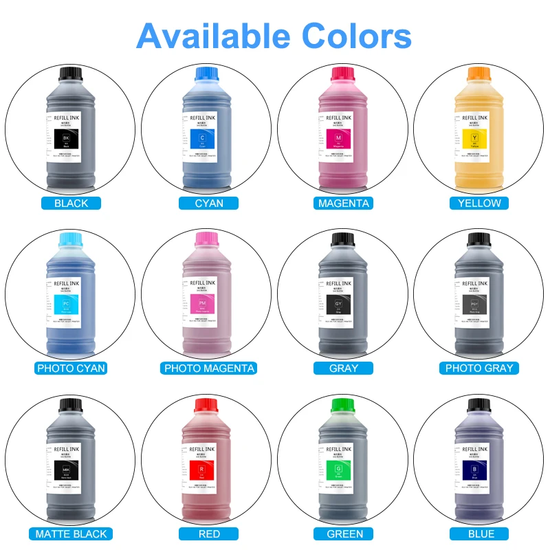 1000ML Pigment Ink For Canon PFI 107 120 320 102 104 701 703 704 706 707 710 206 106 306 Cartridge TM-200 205 300 305 Printer