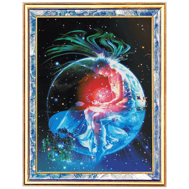 

Living Room Cross Stitch Kit Fishxx Dream Starry Sky 12 Constellation Oil Painting Full Frame Embroidery Home Painting Scorpio