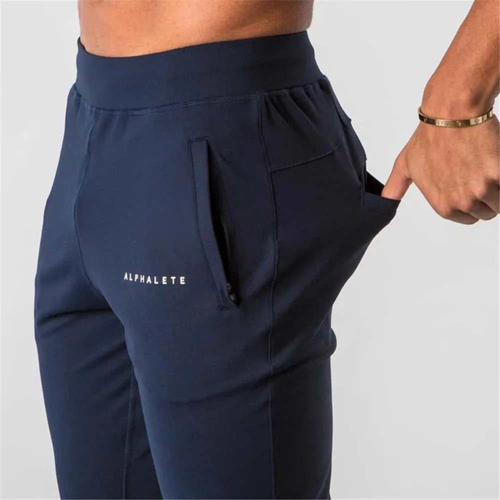 ALPHALETE New Style Mens Brand Jogger Sweatpants Man Gyms Workout Fitness Cotton Trousers Male Casual Fashion Skinny Track Pants