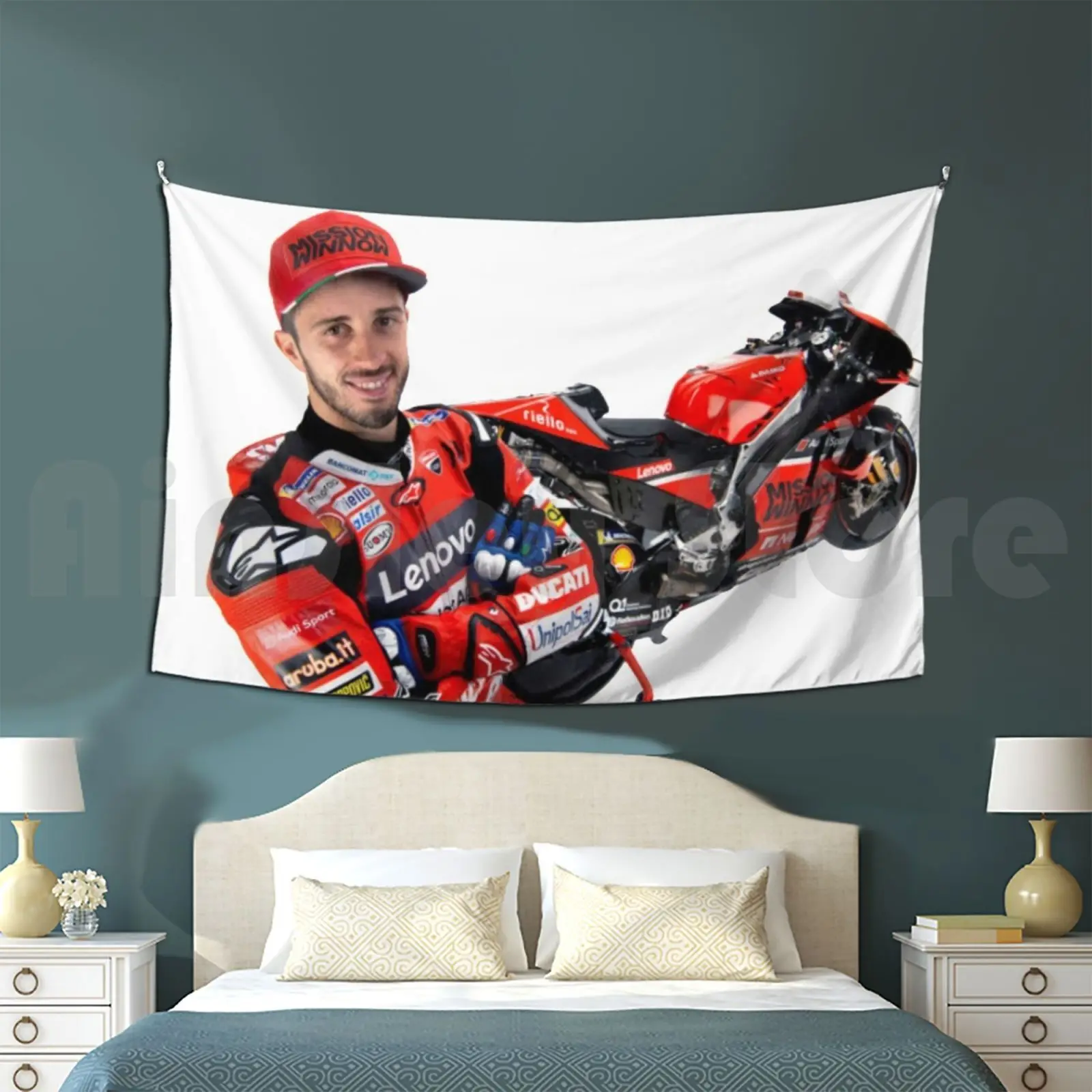 Andrea Dovi Dovizioso Tapestry Living Room Bedroom Andrea Dovizioso Dovi El Maverick Mave Vinales Tournament