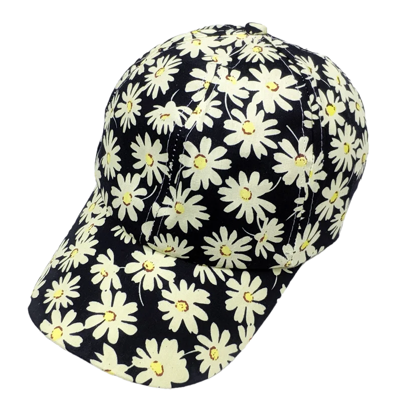 Gedruckt Daisy Blume frauen Baseball Kappe Sommer Reise Hut Männer Curved Visor Cap Tropical Neuheit