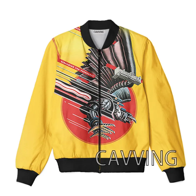 

CAVVING 3D Printed Judas Priest Rock Band Zipper Bomber Jackets Men Overcoat Mens Coat Zip Up Jackets for Women/Men